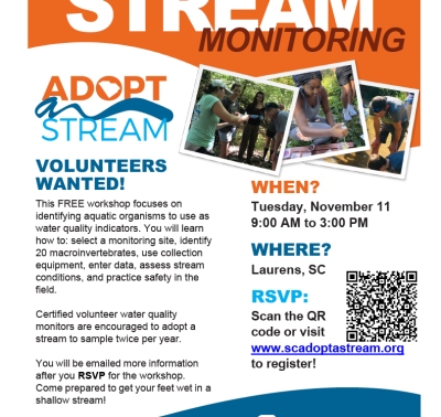 SC Adopt-A-Stream Macroinvertebrate Monitoring Workshop - Laurens County